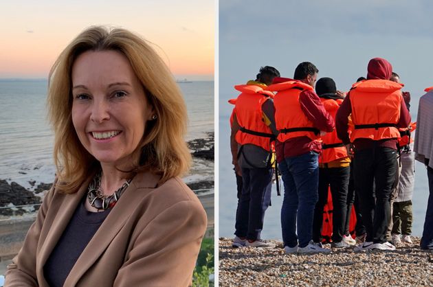 Natalie Elphicke and migrants landing on the coast