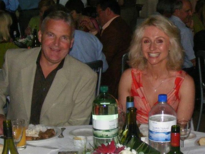 The author with her husband Simon in 2013.