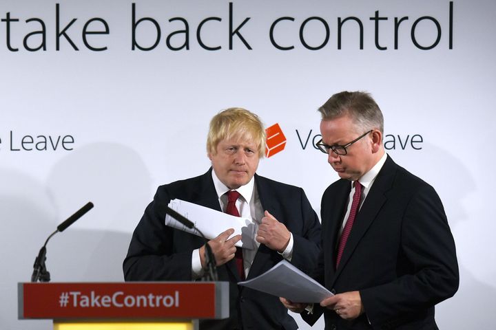 Boris Johnson and Michael Gove following the results of the Brexit referendum in 2016.