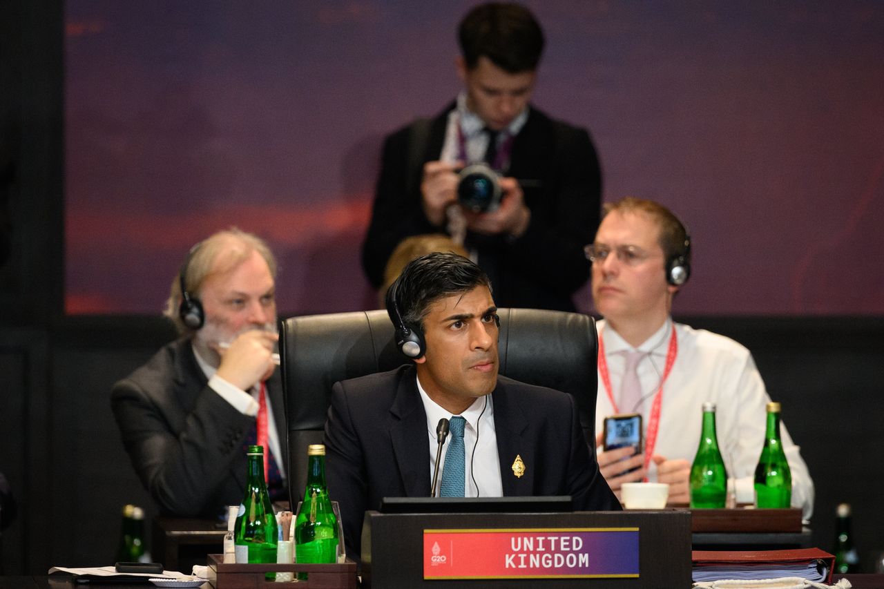Prime Minister Rishi Sunak attends a working session on food and energy security during the G20 Summit in Nusa Dua, Bali, Indonesia.