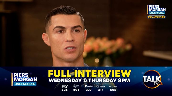 Cristiano Ronaldo, durante la entrevista con Piers Morgan.