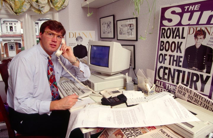 Morton posing after the publication of his book, "Diana: Her True Story," in October 1992. 