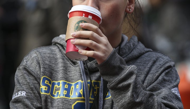 Drinking your peppermint mocha before a workout is actually a good idea, according to nutritionists.