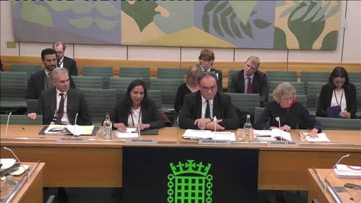 Bank of England officials appearing before the Treasury select committee of MPs.
