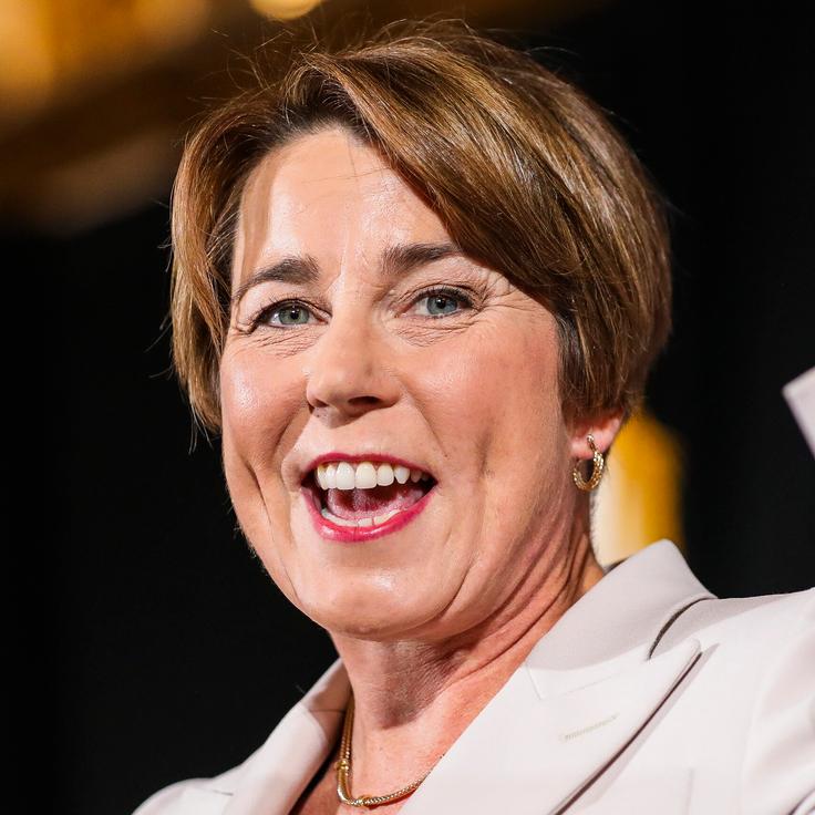 Maura Healey celebrates her historic win as Massachusetts' first female governor in the Grand Ballroom at Copley Hotel. 