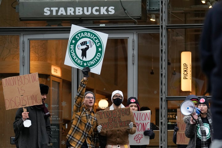 Starbucks workers at more than 100 U.S. stores say they're going on strike Thursday in what would be the largest labor action since a campaign to unionize the company's stores began late last year. 