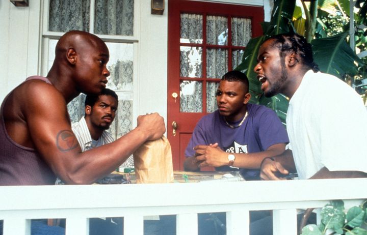Joshua (Woodbine) gets into a heated argument in one scene of the film "jason's lyrics," 1994