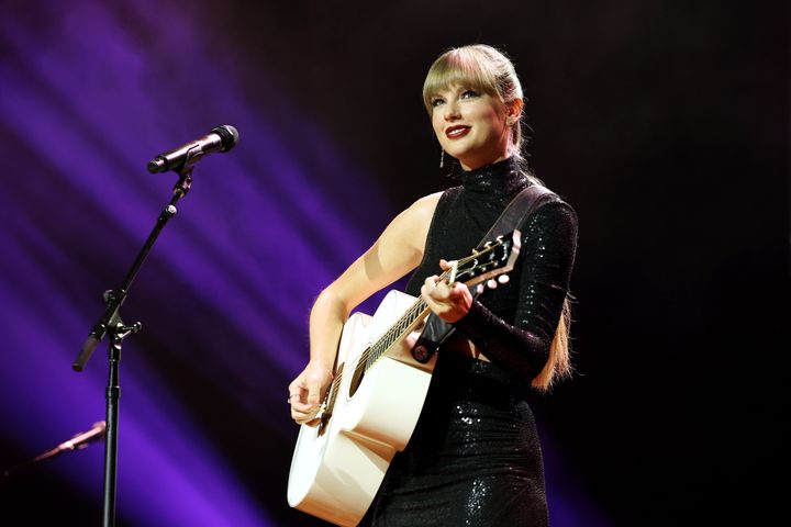Taylor Swift performs onstage during the NSAI 2022 Nashville Songwriter Awards in September. 