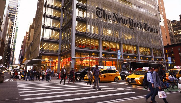 New York, USA - September 27, 2019: The New York Times Headquarters in Midtown Manhattan. Located on 8th Ave it was completed in 2007 by the famous italian architect Renzo Piano.