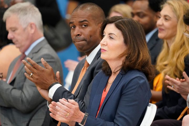 Some critics think Hochul did not make adequate use of New York Lieutenant Gov. Antonio Delgado (D), left, in her campaign for a full term.