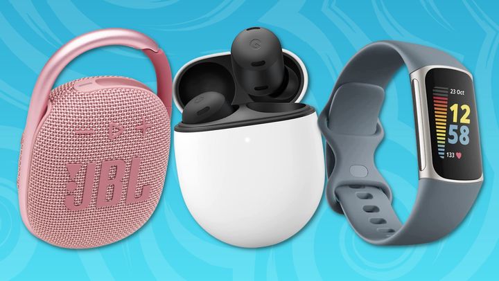The JBL Clip 4, Google Pixel Buds Pro and Fitbit Charge 5