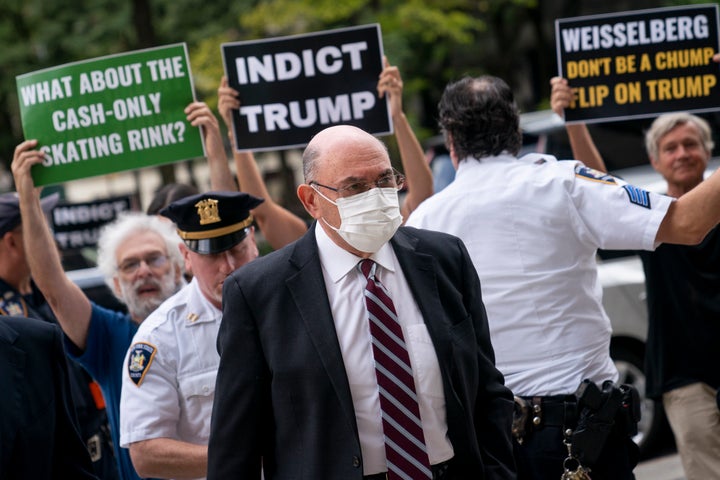 FILE - The Trump Organization's former Chief Financial Officer Allen Weisselberg arrives at court, Friday, Aug. 12, 2022, in New York. The Trump Organization is going on trial accused of helping some top executives avoid income taxes on compensation they got in addition to their salaries, like rent-free apartments and luxury cars. Weisselberg pled guilty to tax violations in a deal that would require him to testify about business practices at the former president's company. (AP Photo/John Minchillo, File)