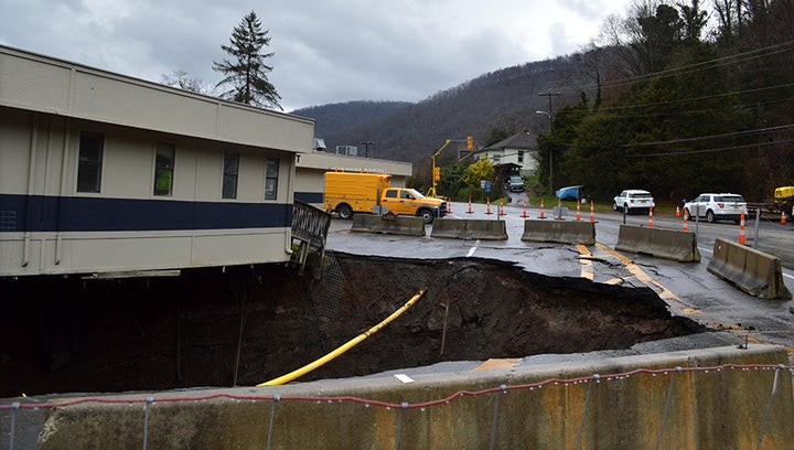 The sinkhole was initially 6 feet wide and 30 feet deep but has only grown larger.