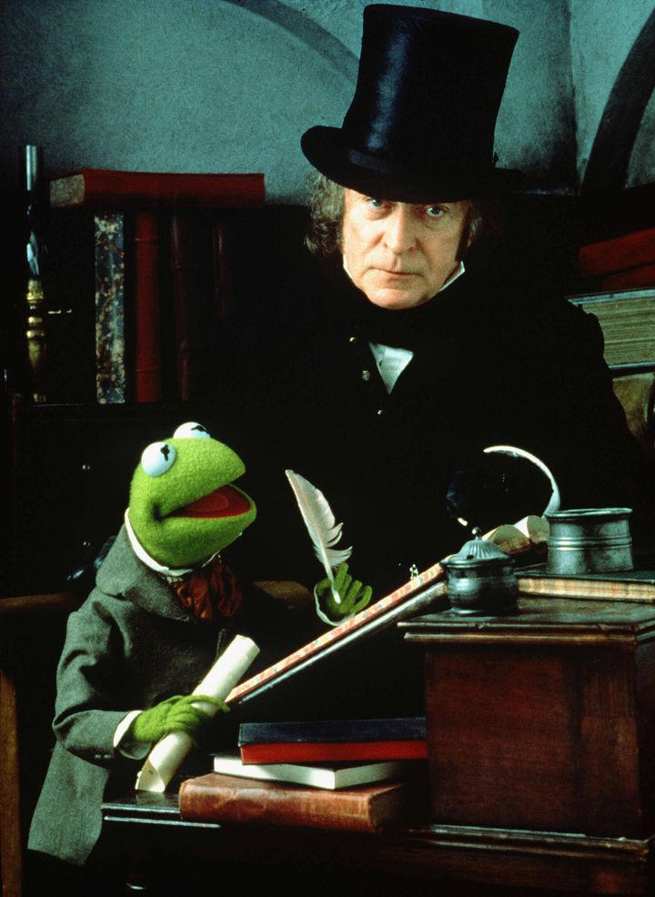 Michael Caine and Kermit The Frog as Scrooge and Bob Cratchit
