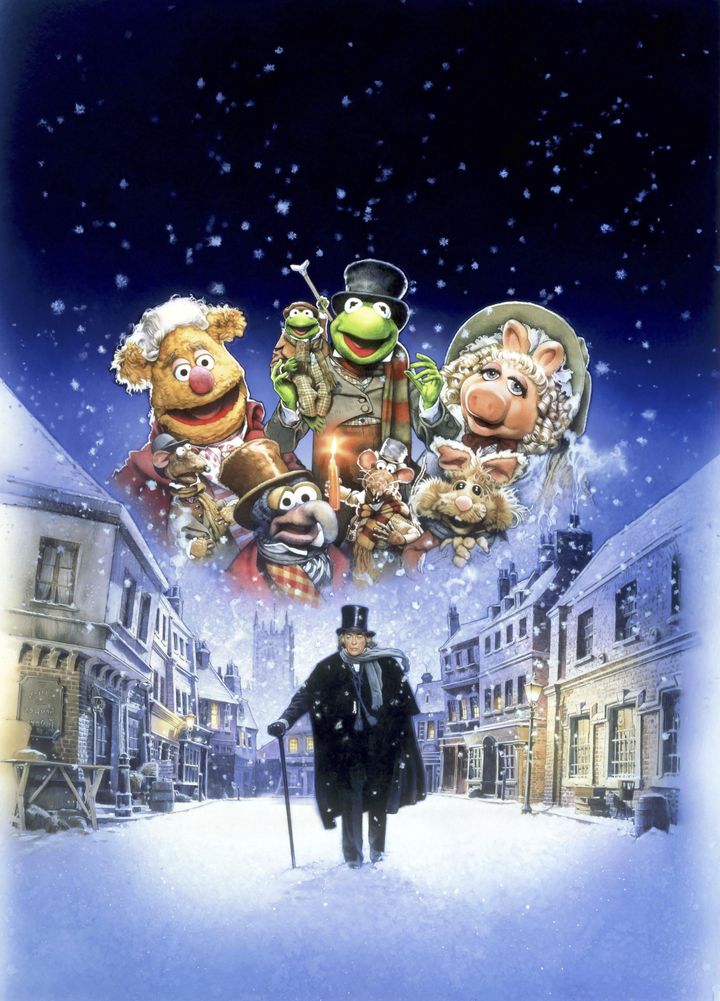 Michael Caine with the Muppets on the poster for their festive film
