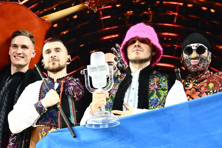 Eurovision winners Kalush Orchestra on stage in Turin earlier this year