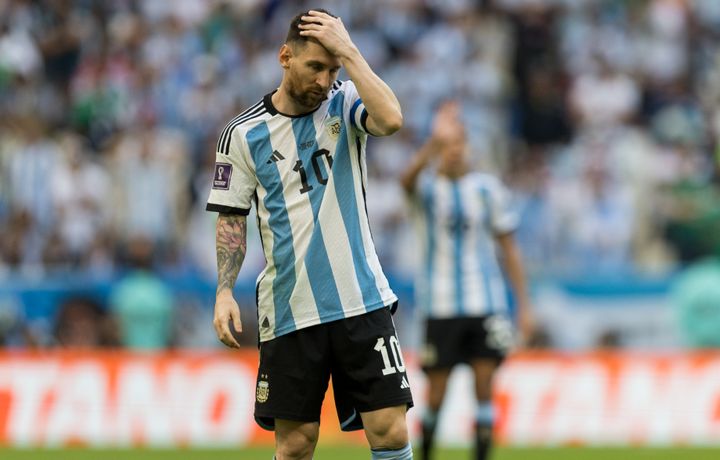 Lionel Messi expresses frustration in Argentina's shocking defeat to Saudi Arabia.