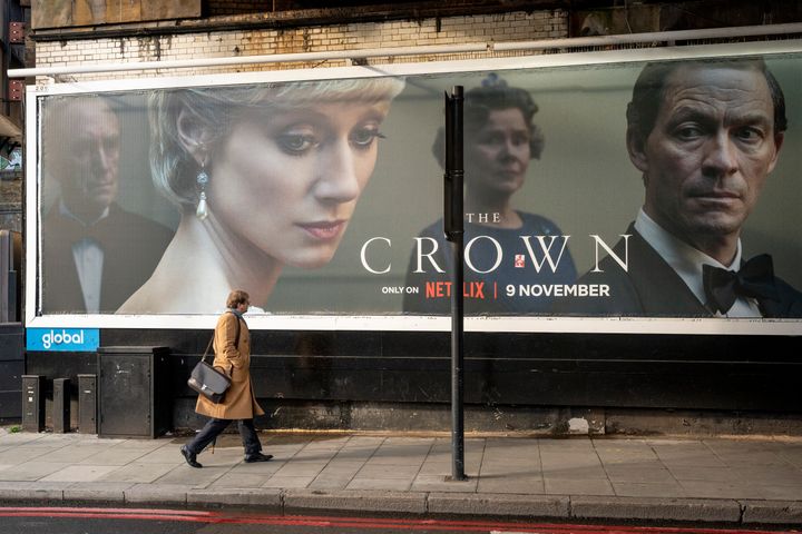An advertising billboard promoting series 5 of Netflix's 'The Crown'