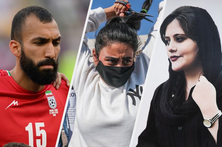 Iranian footballers and women around the world have shown their solidarity with the Mahsa Amini protests