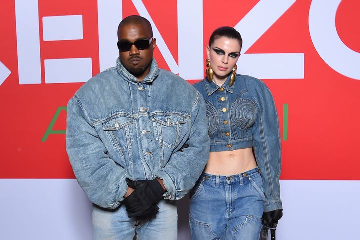 Ye and Fox attend the Kenzo Fall/Winter 2022/2023 show in Paris.