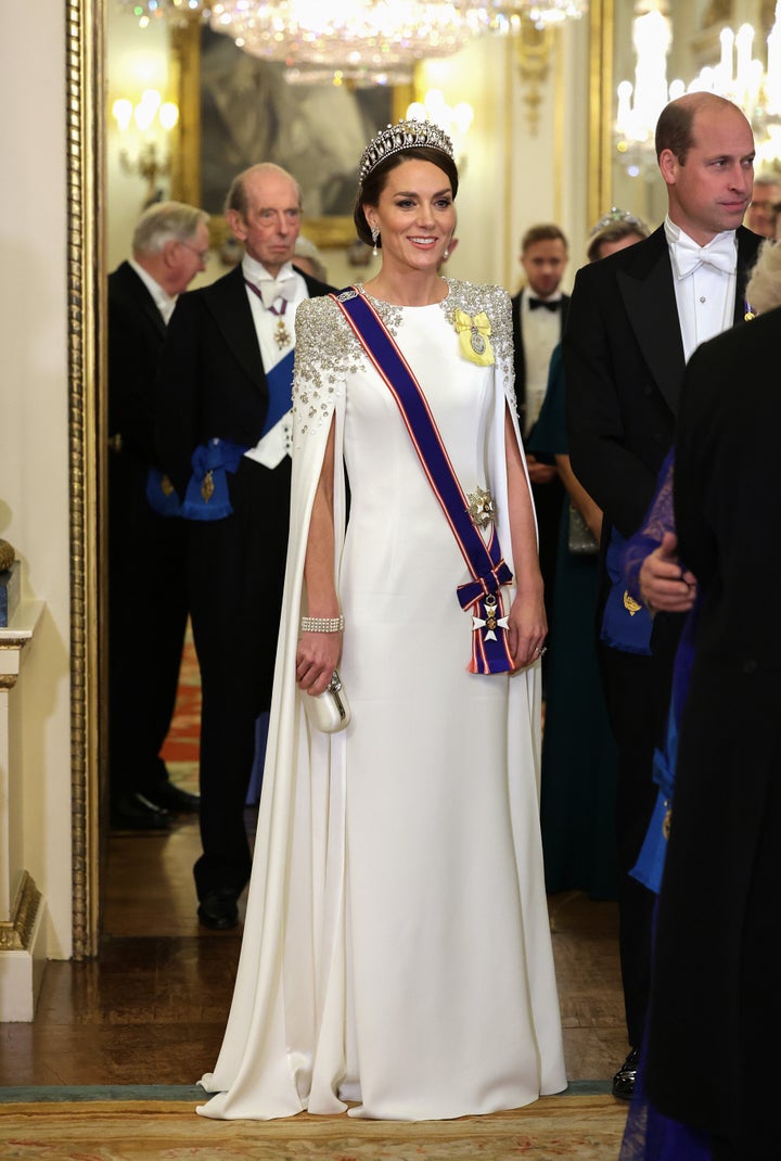 The Prince and Princess of Wales get  for a authorities   banquet astatine  Buckingham Palace for the president   of South Africa connected  Nov. 22 successful  London, England.