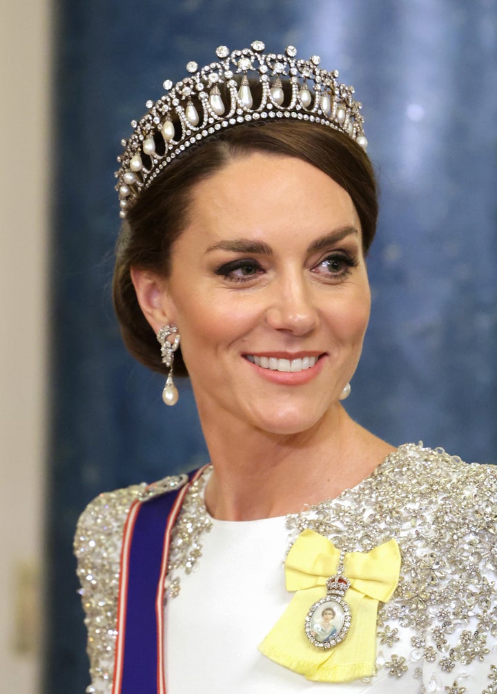 Kate Middleton Dazzles In Sparkling Tiara For Charles First State 