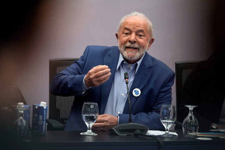 Brazilian President-elect Luiz Inacio Lula da Silva speaks at a meeting with youth activists at the COP27 U.N. Climate Summit, Thursday, Nov. 17, 2022, in Sharm el-Sheikh, Egypt. (AP Photo/Peter Dejong)