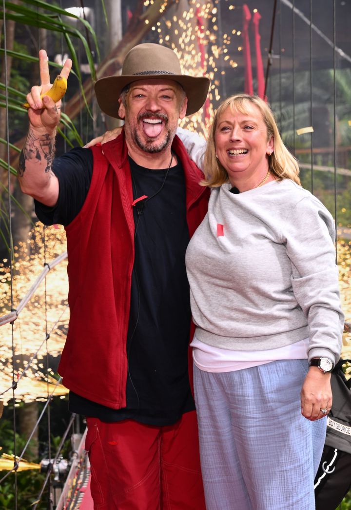 Boy George is evicted from camp and is greeted by sister Siobhan