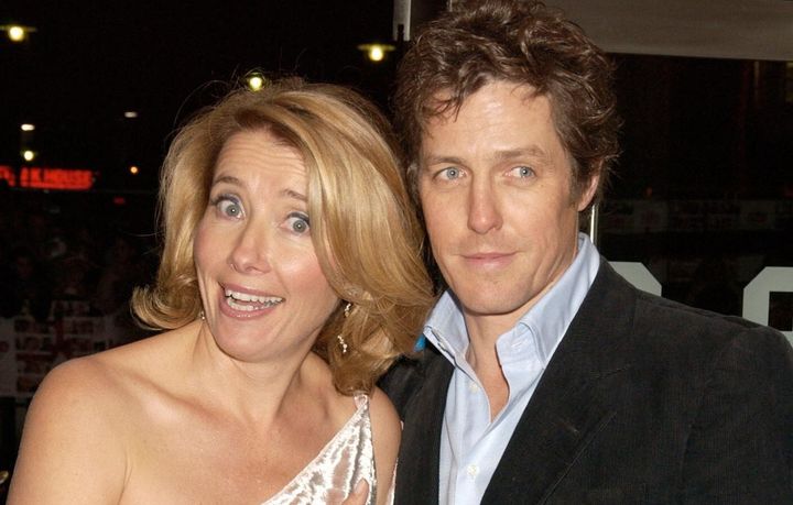 Emma Thompson and Hugh Grant pictured in 2003 at the Love Actually movie premiere at the Odeon Leicester Square, London
