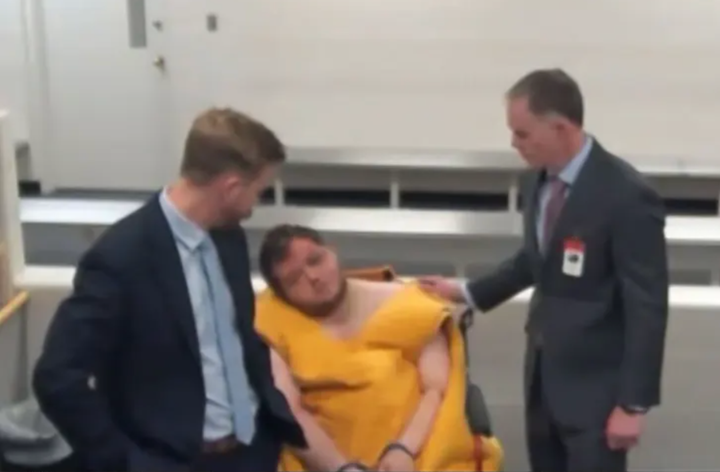 Aldrich appeared bloodied and bruised in his first court appearance.