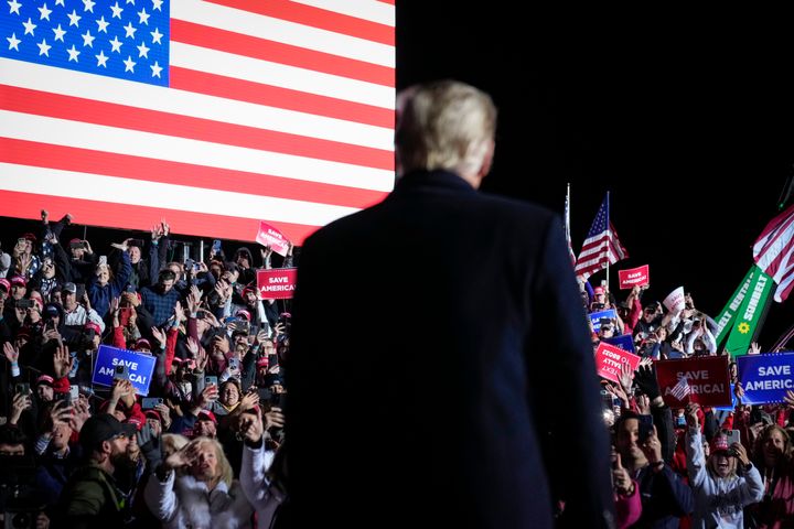 Former President Donald Trump at a rally for Ohio Republicans at the Dayton International Airport on Nov. 7, 2022, in Vandalia, Ohio. Trump was told Thursday that he has been indicted by a federal grand jury in a case related to classified documents taken from the White House.