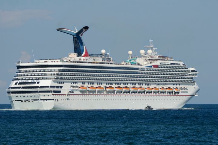 The cruise ship Carnival Valor at sea in 2015.