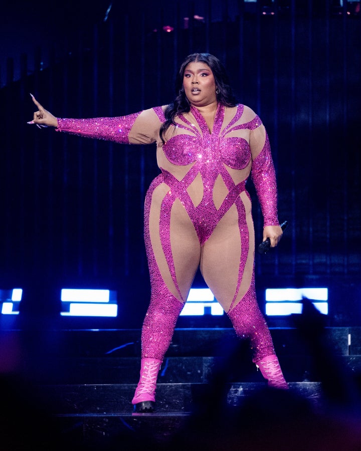 Lizzo performing on November 18, 2022 in Inglewood, California.