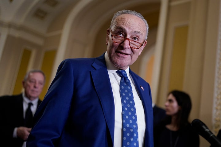 Senate Majority Leader Chuck Schumer, D-N.Y., speaks to reporters at the Capitol in Washington, Nov. 15, 2022. Democrats celebrating a successful effort to keep control of the U.S. Senate this year will soon confront a 2024 campaign that could prove more challenging. (AP Photo/J. Scott Applewhite, File)