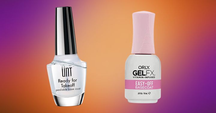 UNT Ready for Takeoff peelable base coat ($11.97 at Amazon) and Orly GelFX Easy-Off basecoat ($13.56 at Amazon) are two peel-off base options.
