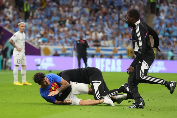 World Cup 2022: Rainbow flag-waving protester invades pitch during Portugal- Uruguay match