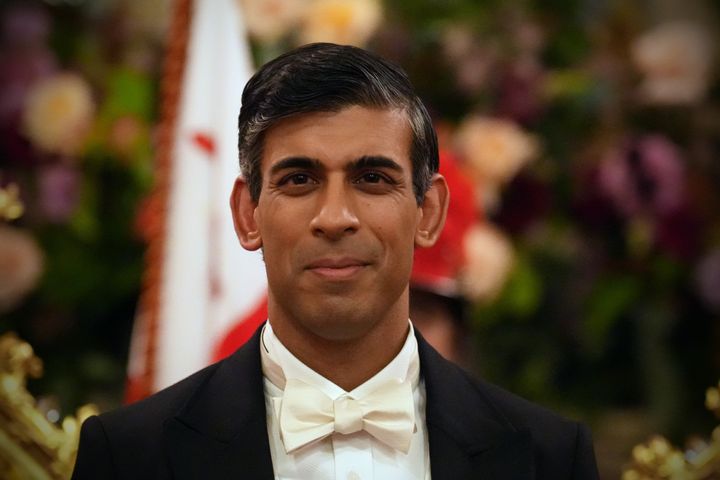 Rishi Sunak attends the Lord Mayor's Banquet at The Guildhall in London.