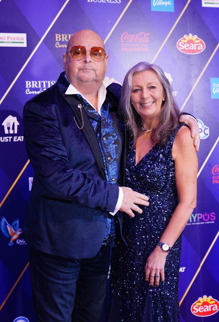 James with his wife Nadine Talbot-Brown at the British Curry Awards 