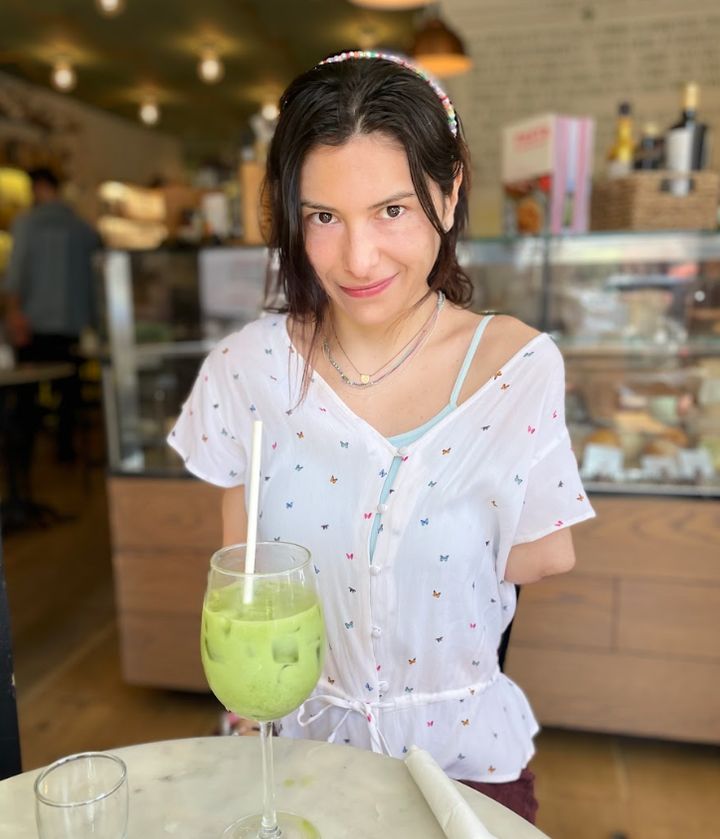 The author drinking some matcha.