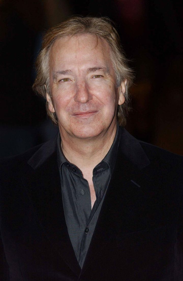 Alan Rickman arrives for the film premiere of Love Actually.