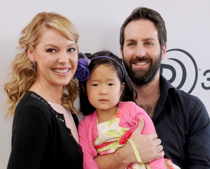 Katherine Heigl and Josh Kelley with their daughter Naleigh in 2014. 