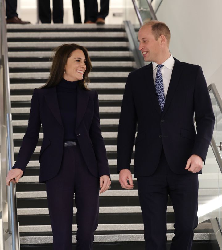 The Prince and Princess of Wales arrive at Logan International Airport on Wed in Boston, Massachusetts.