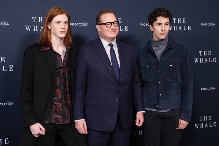 From left: Leland Fraser, Brendan Fraser and Holden Fraser.