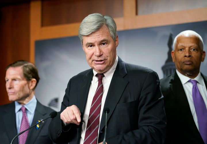Sen. Sheldon Whitehouse (D-R.I.), center, and Rep. Hank Johnson (D-Ga.), right, have been pressing the Supreme Court to answer questions about how it polices its own ethics issues.