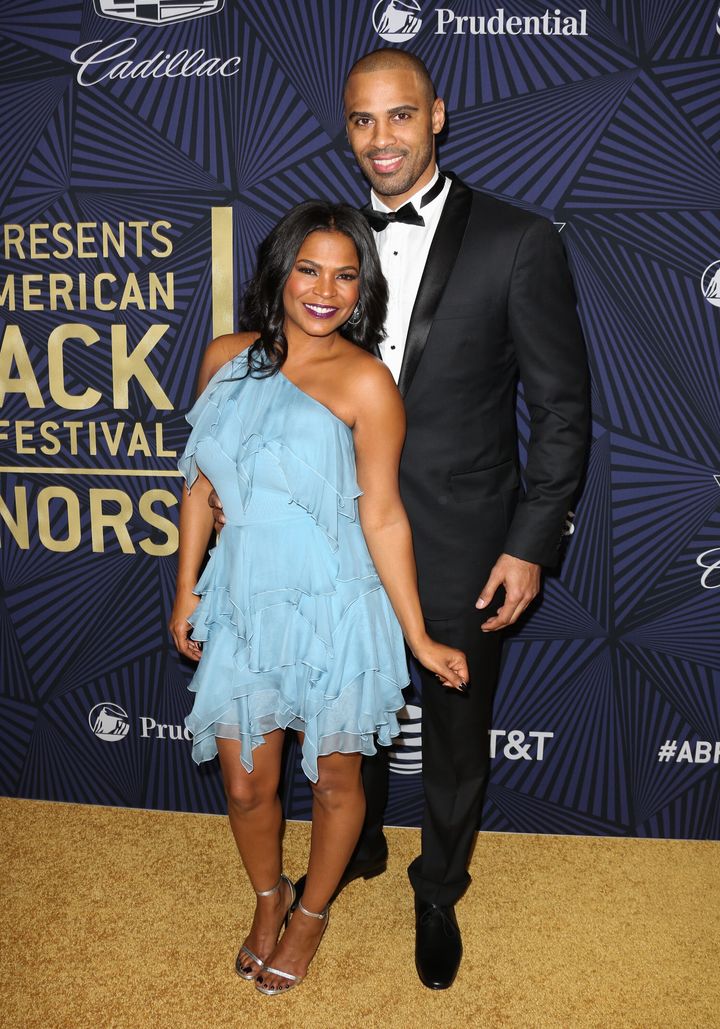 Nia Long and Ime Udoka at BET's 2017 American Black Film Festival Honors Awards on February 17, 2017, in Beverly Hills, California.