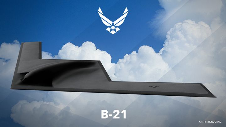 ΑΡΧΕΙΟ - Αυτή η αχρονολόγητη καλλιτεχνική αναπαράσταση που παρέχεται από την Πολεμική Αεροπορία των ΗΠΑ δείχνει ένα γραφικό του βομβαρδιστικού μεγάλης εμβέλειας, που ονομάζεται B-21. (U.S. Air Force via AP)