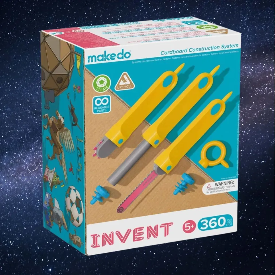 Makedo Cardboard Construction Explore Kit, 50-Piece