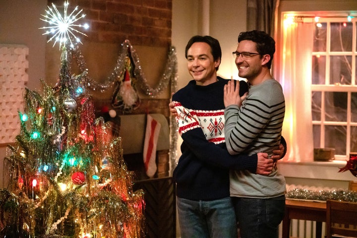 Jim Parsons (left) and Ben Aldridge in "Spoiler Alert." 