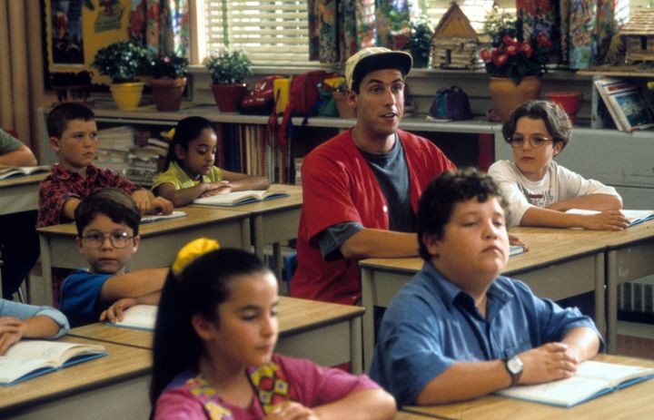 Adam Sandler in a class for children in a scene from 1985's "Billy Madison." Critics were not kind.