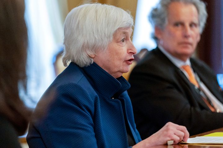 FILE - Treasury Secretary Janet Yellen during a meeting with the United Kingdom's Chancellor of the Exchequer Nadhim Zahawi, not pictured, at the Treasury Department, Wednesday, Aug. 31, 2022, in Washington.